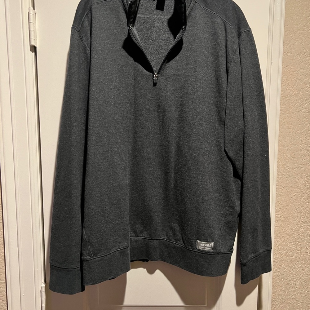 Eddie Bauer Men's Charcoal Zip-Up Sweater